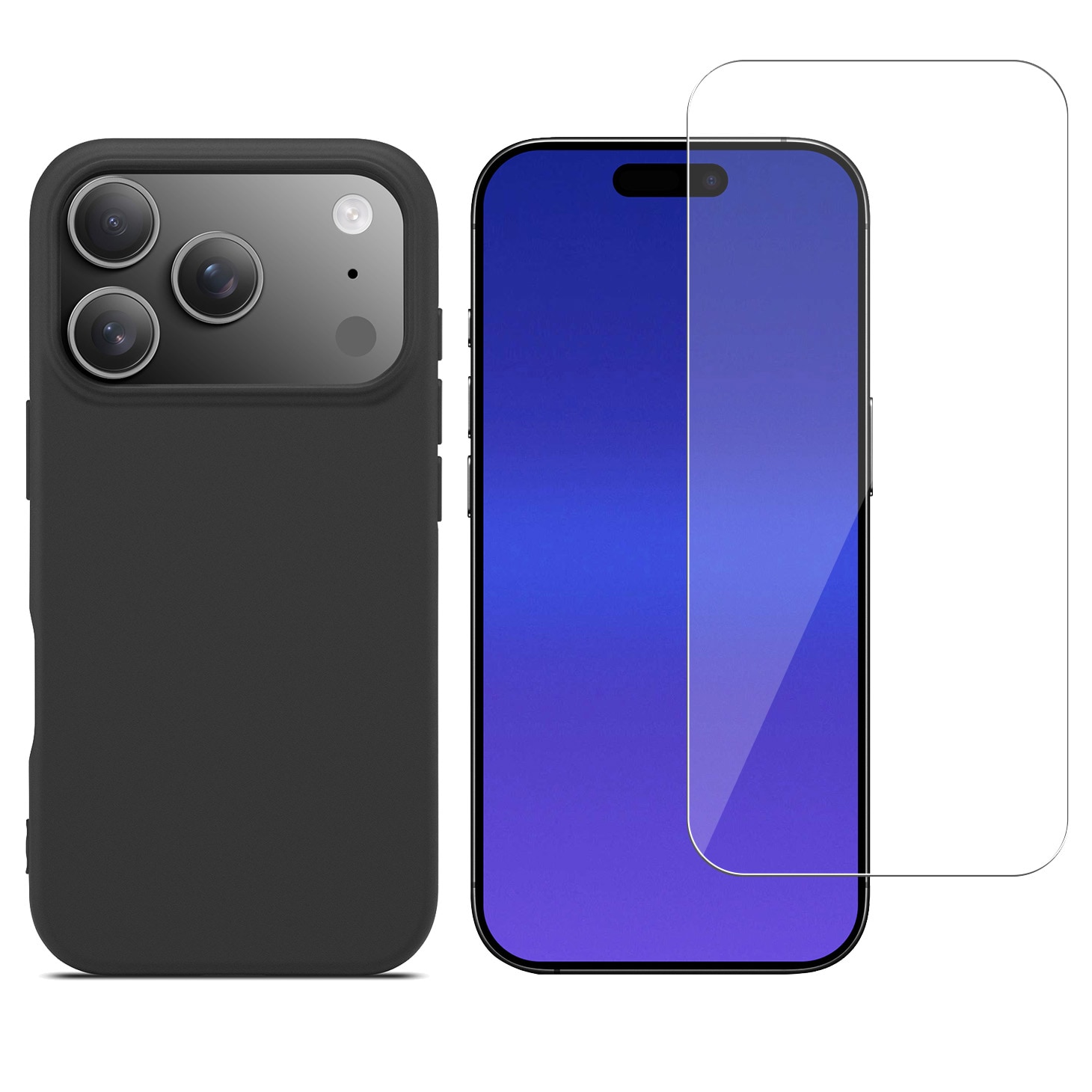 iPhone 17 Pro MagSafe deksel i TPU + Skjermbeskytter herdet glass Svart