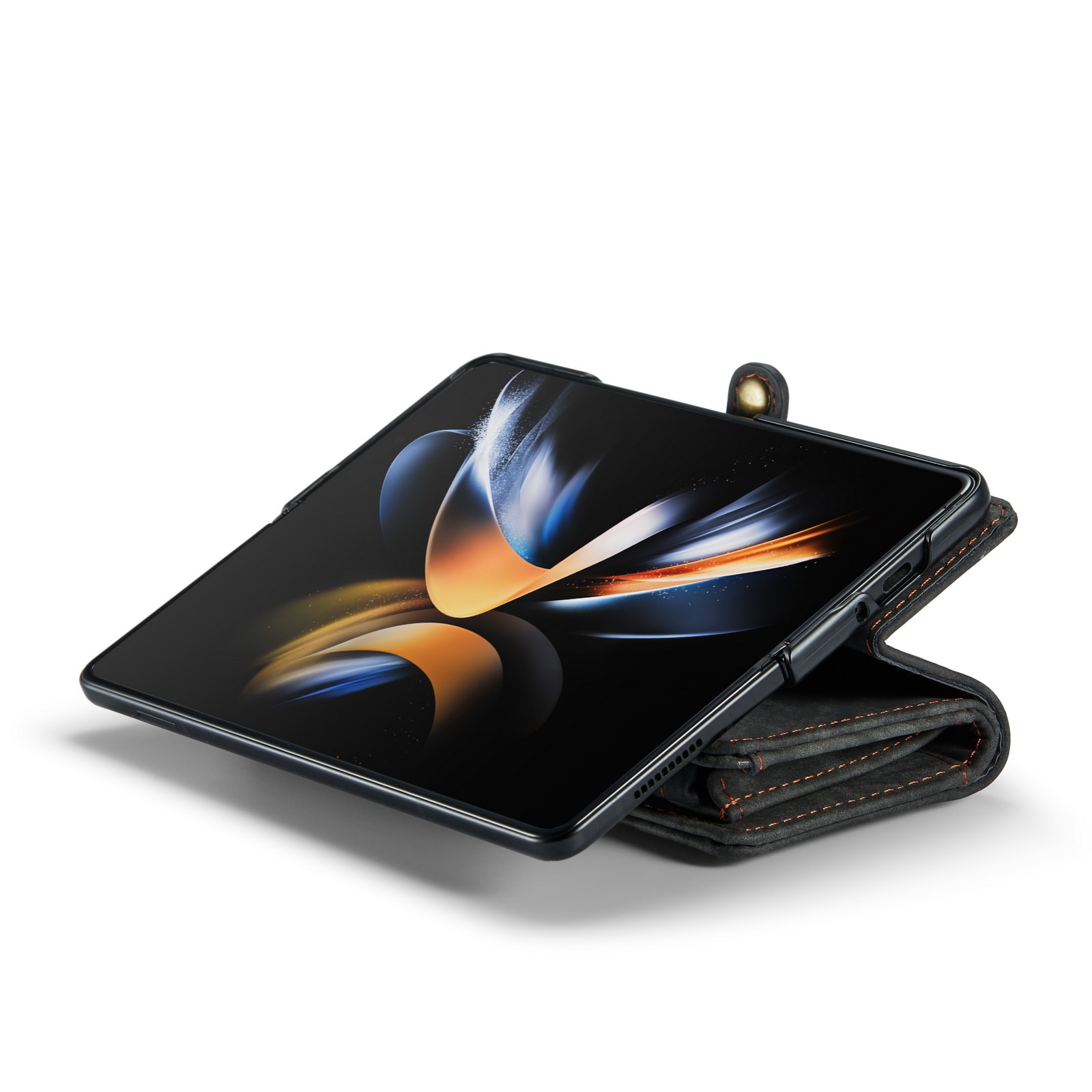 Samsung Galaxy Z Fold 4 Romslig lommeboketui med mange kortlommer, Grå