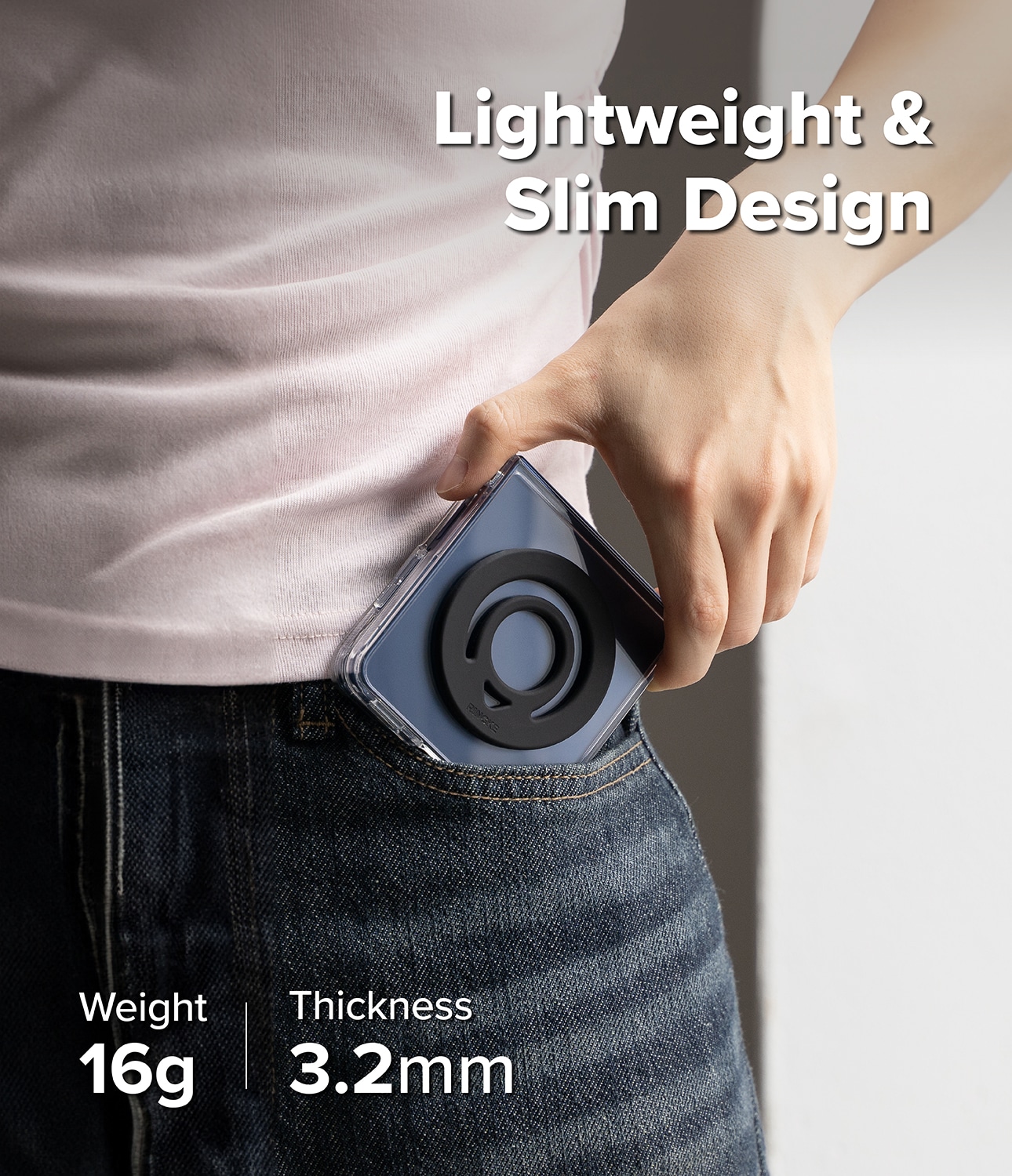 Dual magnetisk ring i silikon, Svart