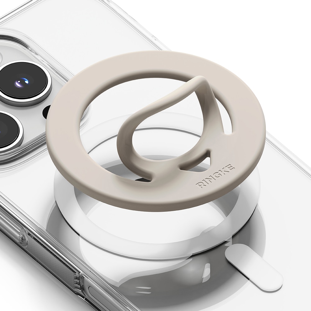 Dual magnetisk ring i silikon, Warm Gray