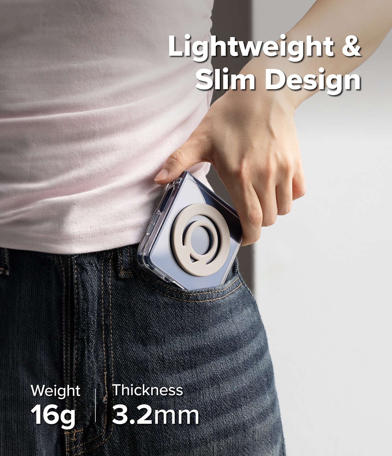 Dual magnetisk ring i silikon, Warm Gray