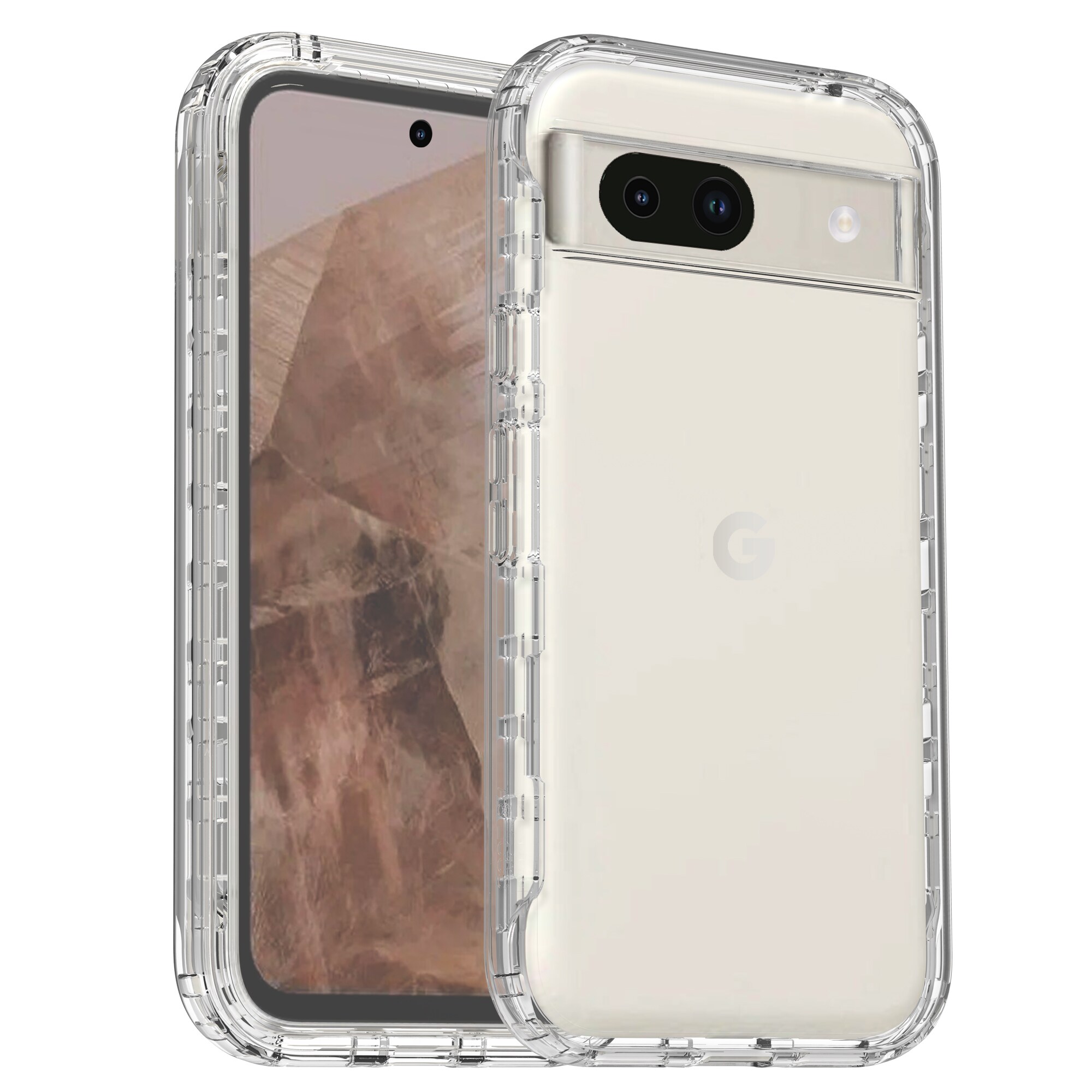 Google Pixel 8a Deksel Full Protection, Gjennomsiktig