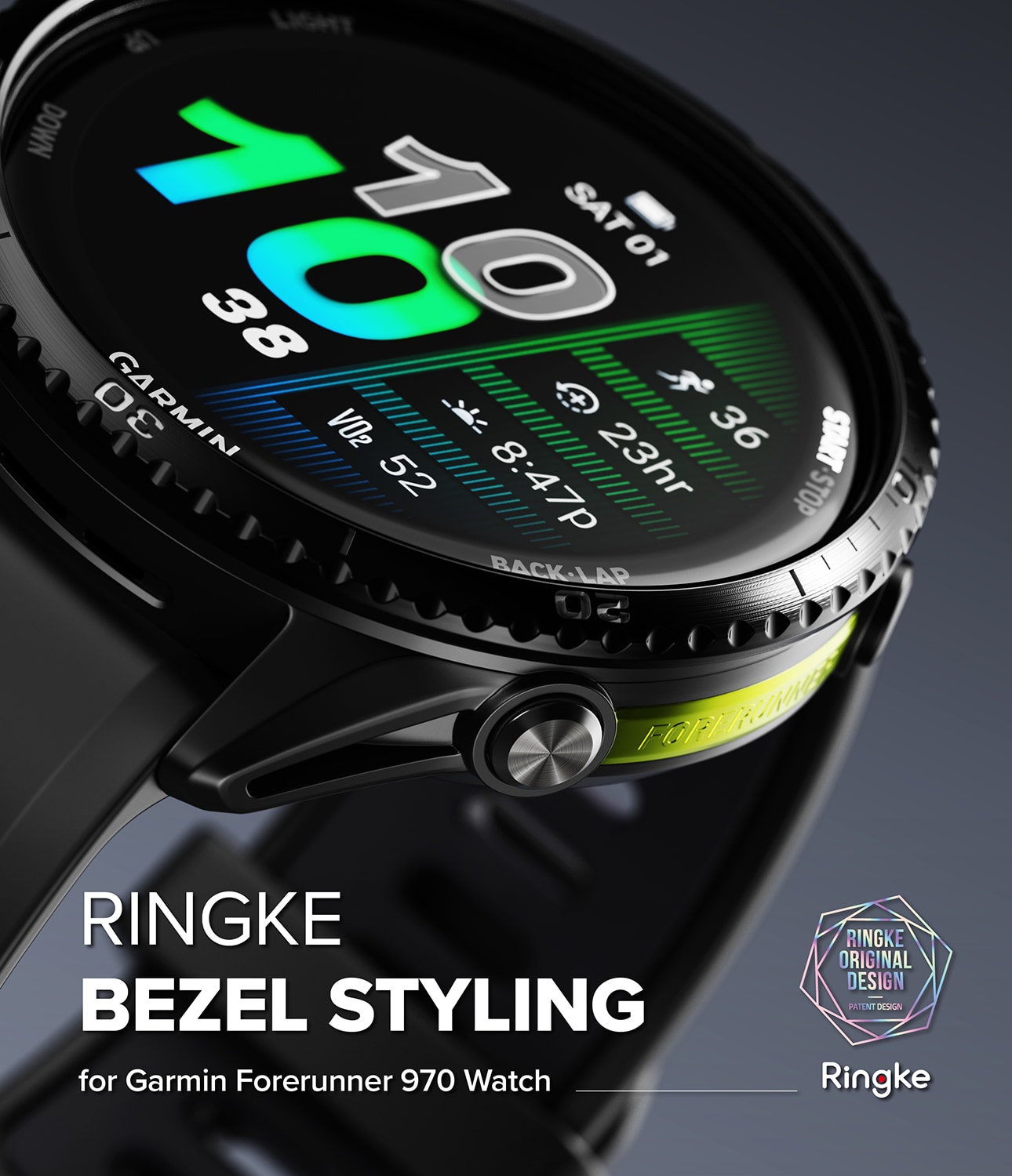 Garmin Forerunner 970 Beskyttelsesring - Bezel Styling Svart