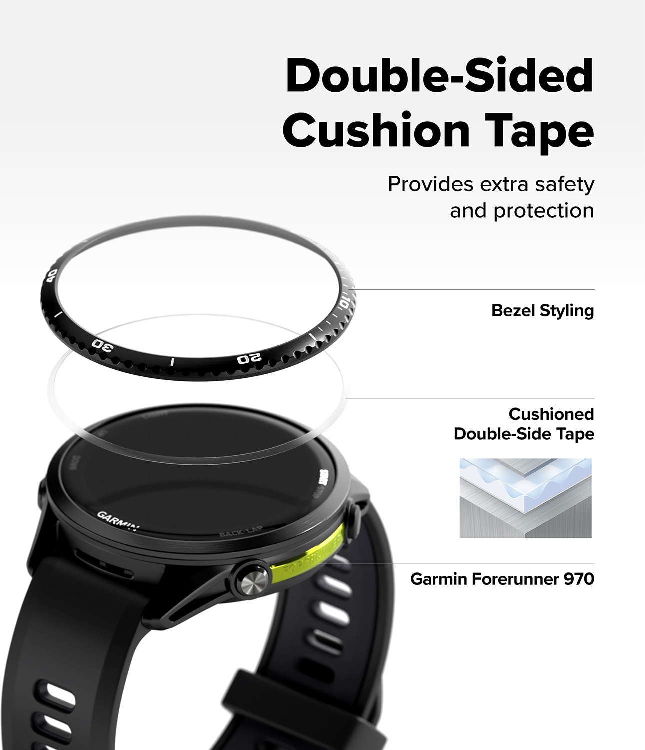 Garmin Forerunner 970 Beskyttelsesring - Bezel Styling Svart
