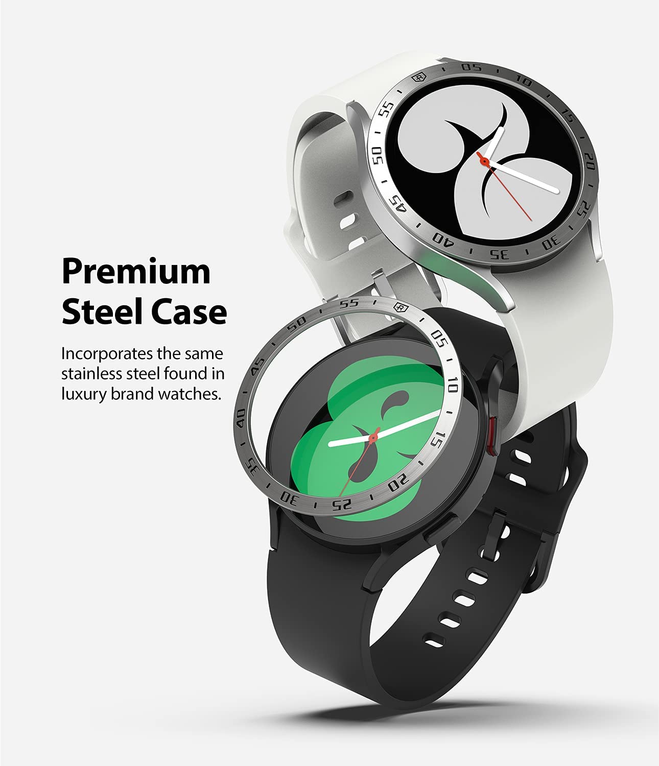 Samsung Galaxy Watch 4 44mm Beskyttelsesring - Bezel Styling Sølv