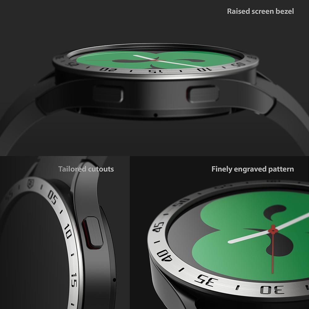 Samsung Galaxy Watch 4 44mm Beskyttelsesring - Bezel Styling Sølv