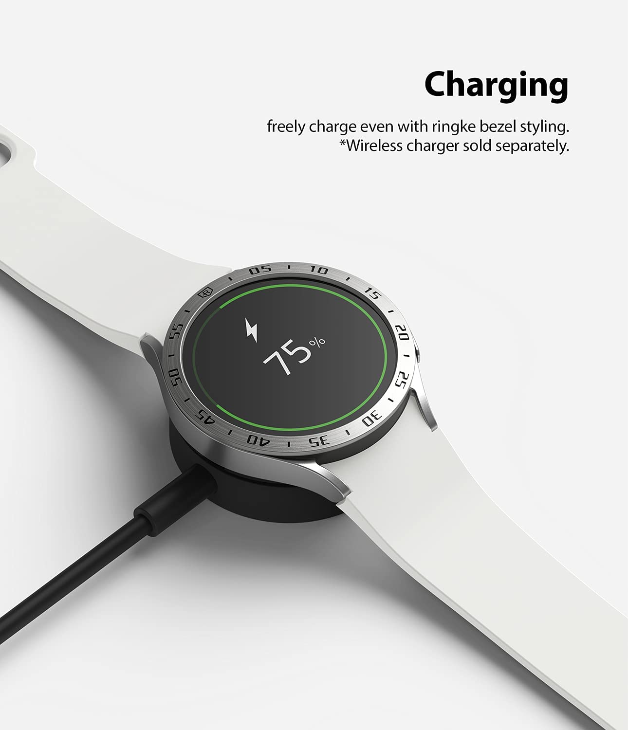 Samsung Galaxy Watch 4 44mm Beskyttelsesring - Bezel Styling Sølv