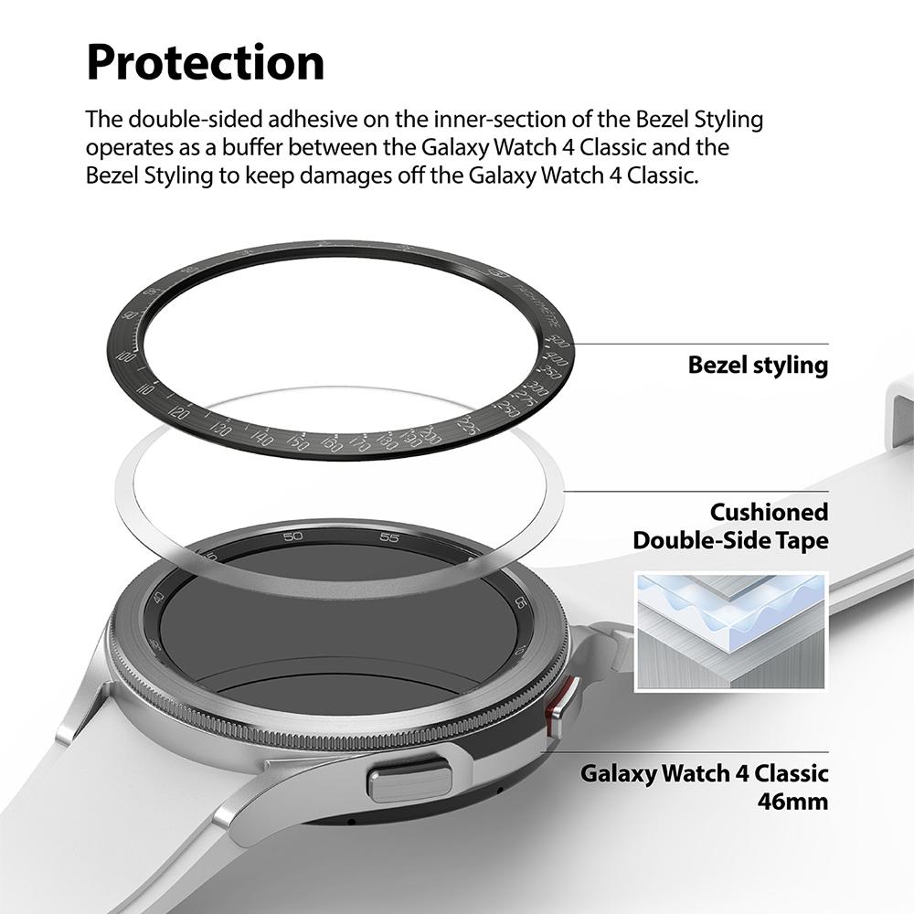 Samsung Galaxy Watch 4 Classic 46mm Beskyttelsesring - Bezel Styling Svart