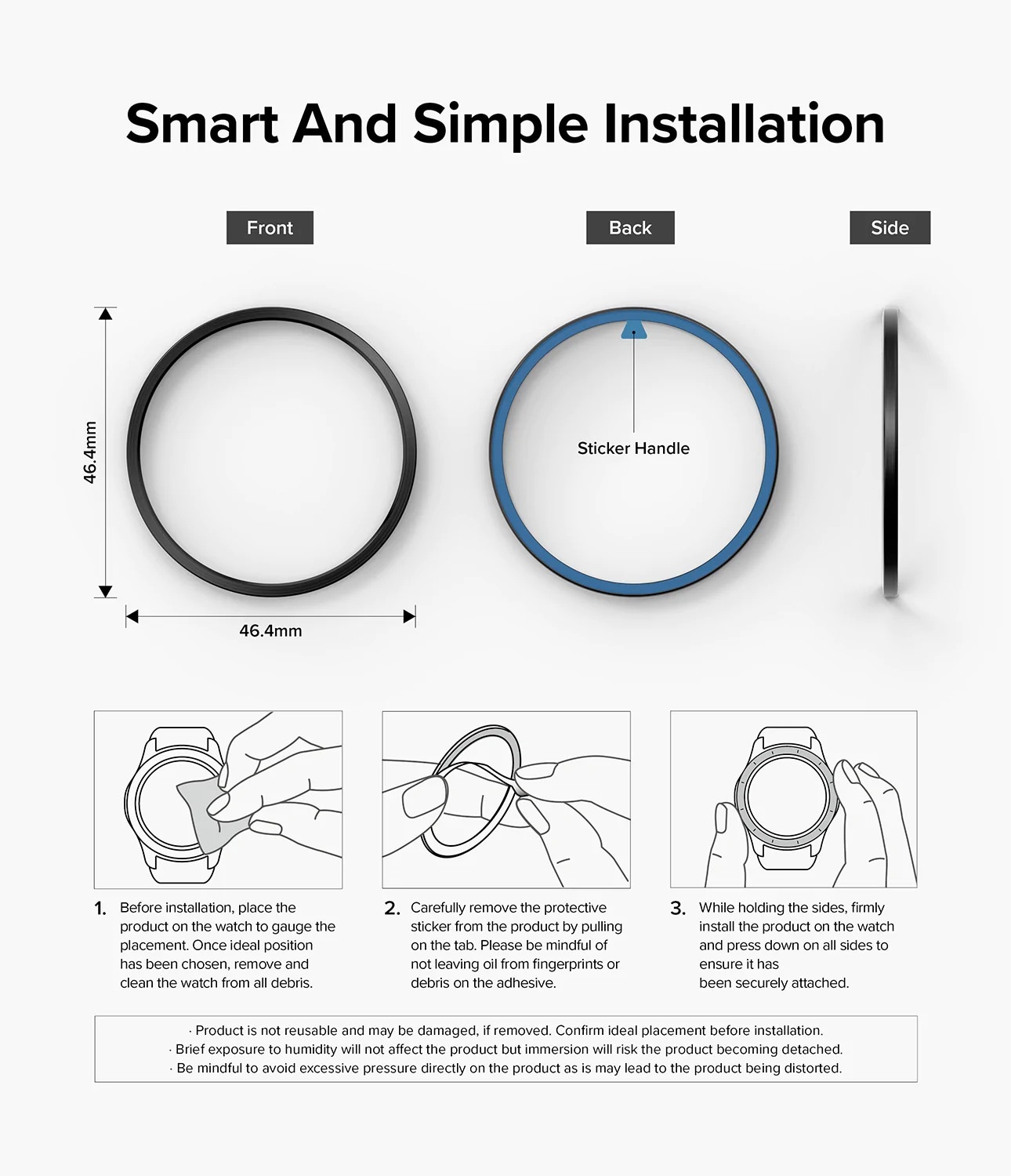 Samsung Galaxy Watch 5 Pro 45mm Beskyttelsesring - Bezel Styling Svart