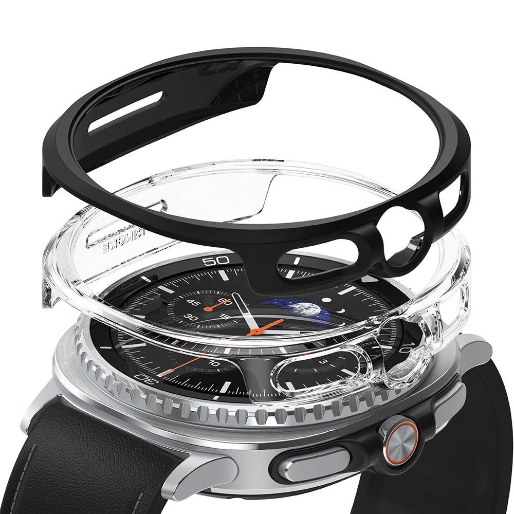 Samsung Galaxy Watch 8 Classic Tynt deksel (2-pack), Matte Black & Clear