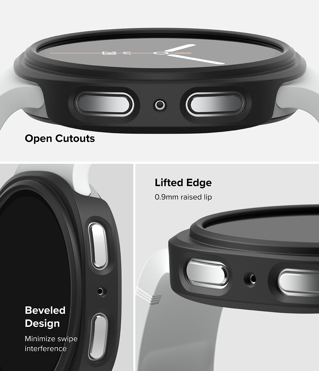 Samsung Galaxy Watch 8 40mm Tynt deksel (2-pack), Matte Black & Clear