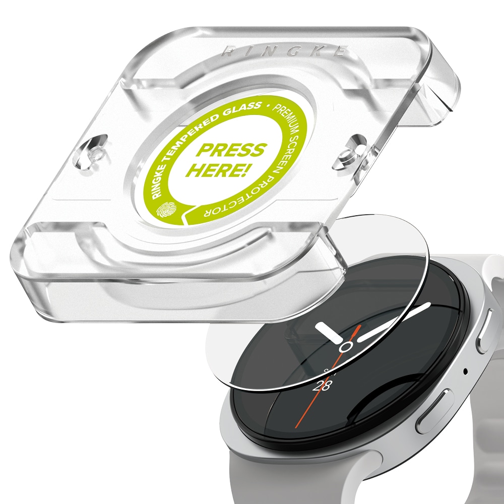 Samsung Galaxy Watch 8 40mm Skjermbeskytter i glass med monteringsramme (2-pack)