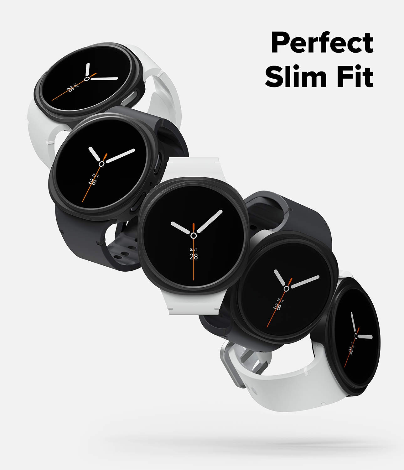 Samsung Galaxy Watch 8 44mm Tynt deksel (2-pack), Matte Black & Clear