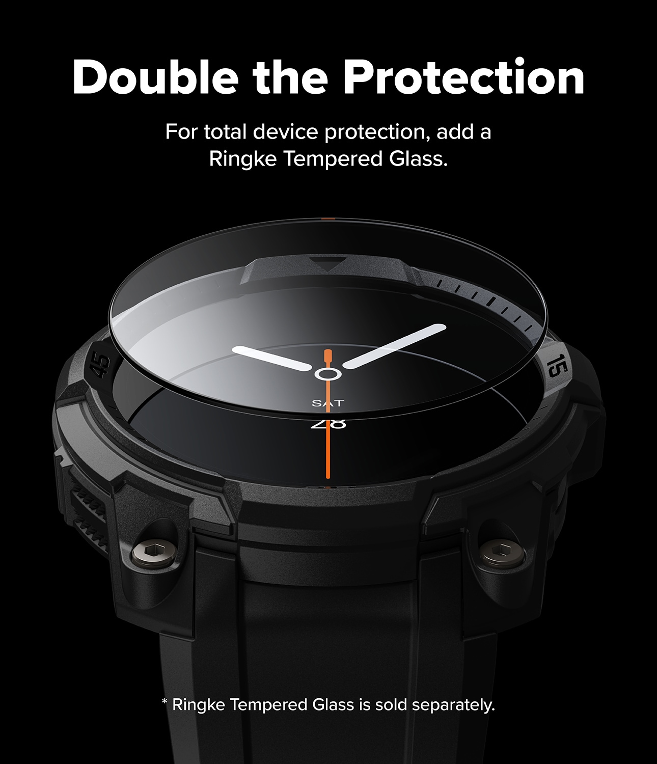 Samsung Galaxy Watch 8 44mm Rugged Gear Deksel & Reim, All Black