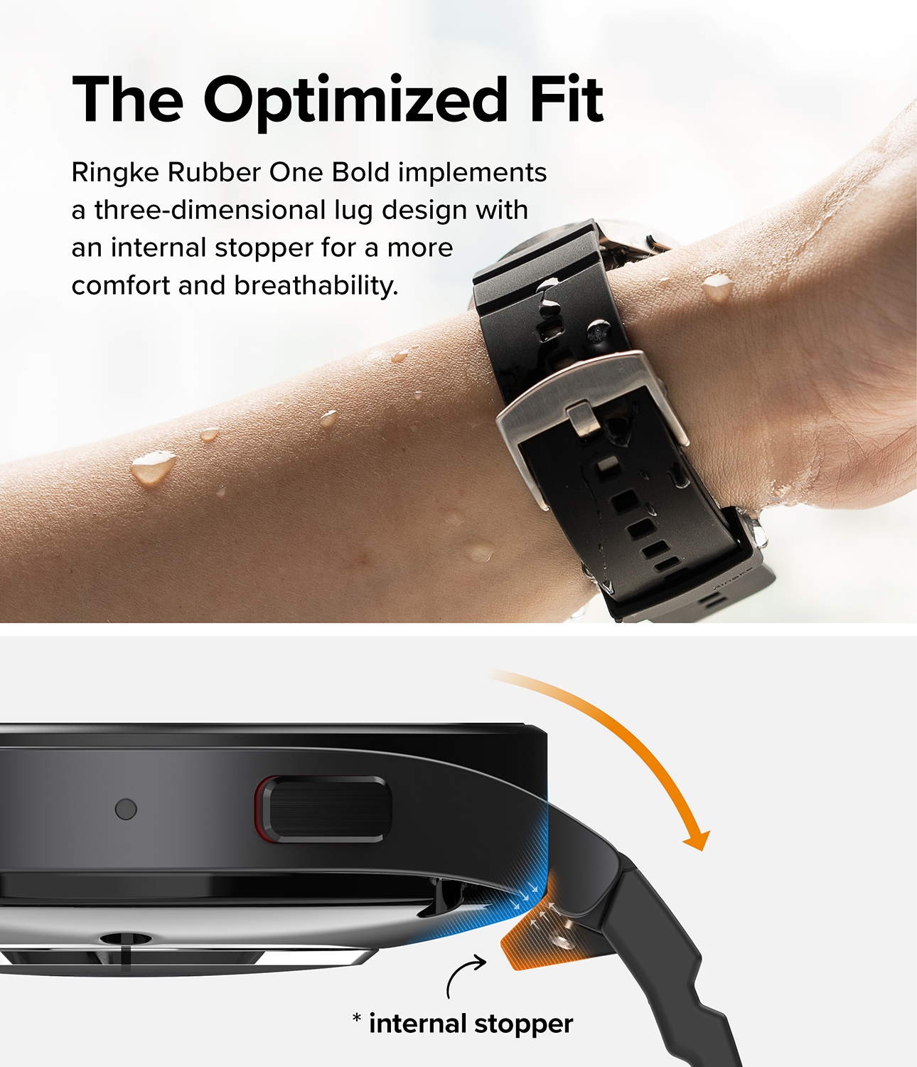 Garmin Forerunner 165 Reim Rubber One Bold Svart