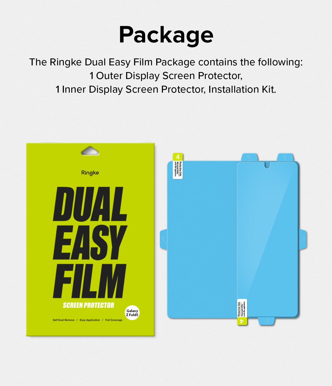 Samsung Galaxy Z Fold 5 Skjermbeskytter beskyttelsesfilm - Dual Easy