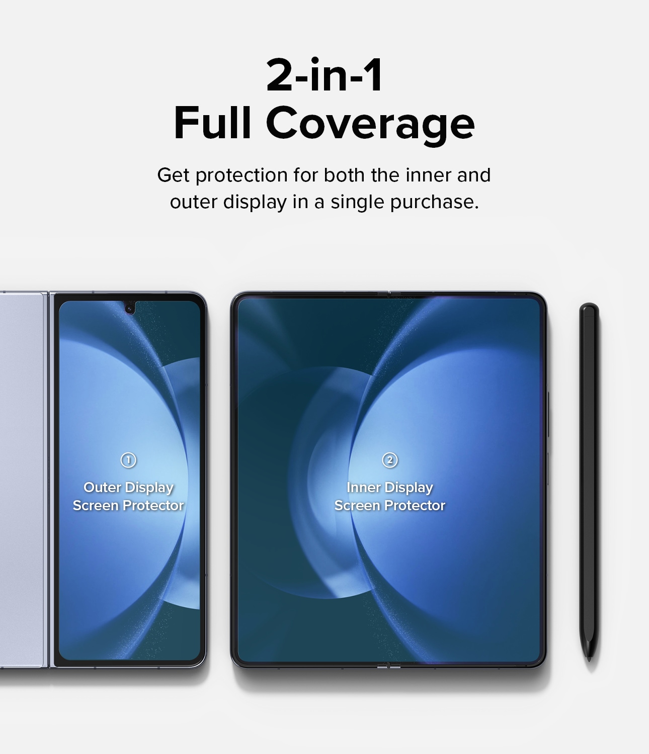 Samsung Galaxy Z Fold 5 Skjermbeskytter beskyttelsesfilm - Dual Easy