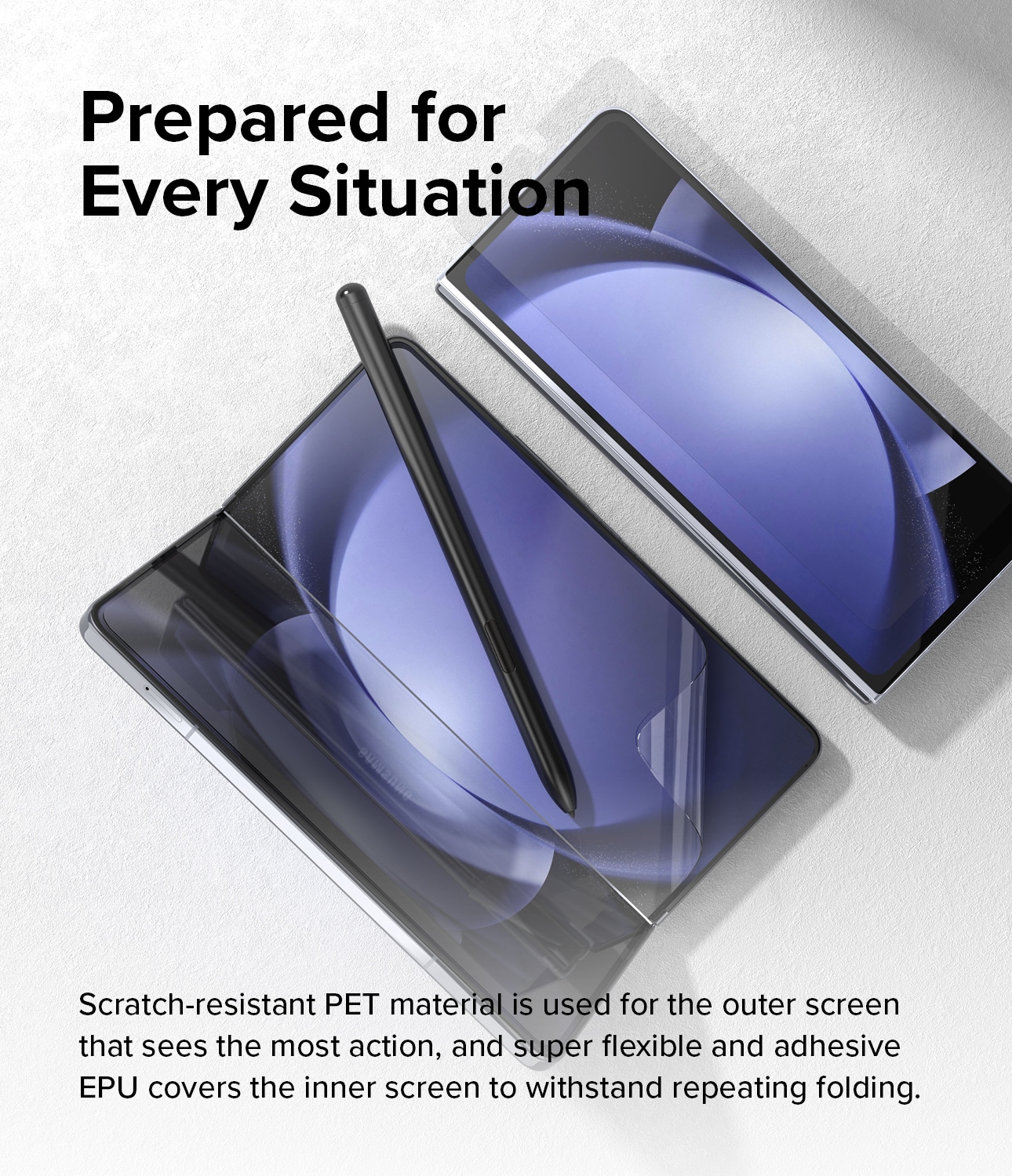 Samsung Galaxy Z Fold 5 Skjermbeskytter beskyttelsesfilm - Dual Easy