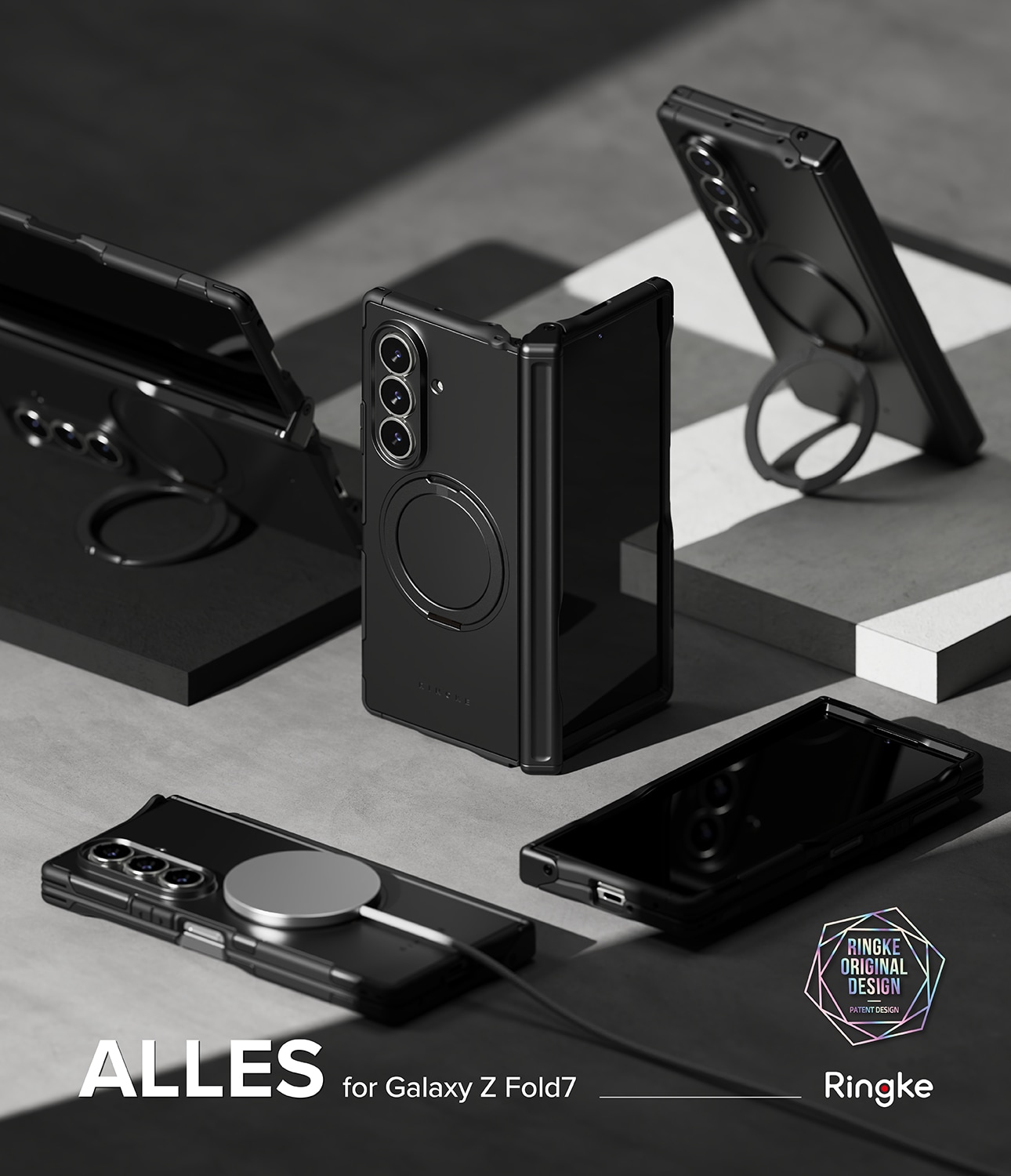 Samsung Galaxy Z Fold 7 Alles Magnetisk Deksel, svart