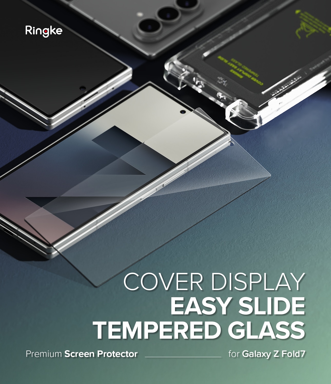 Samsung Galaxy Z Fold 7 Ytre skjermbeskytter i glass med monteringsramme (2-pack)