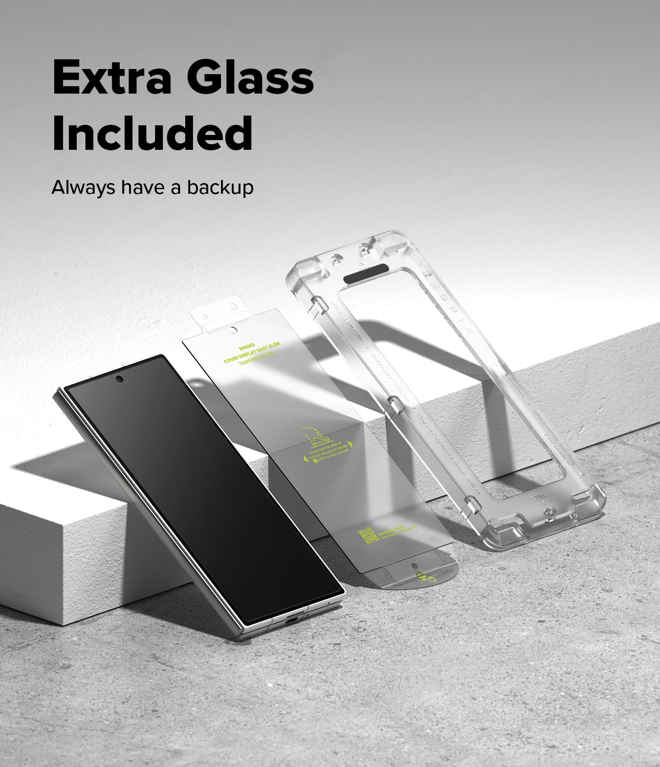 Samsung Galaxy Z Fold 7 Ytre skjermbeskytter i glass med monteringsramme (2-pack)