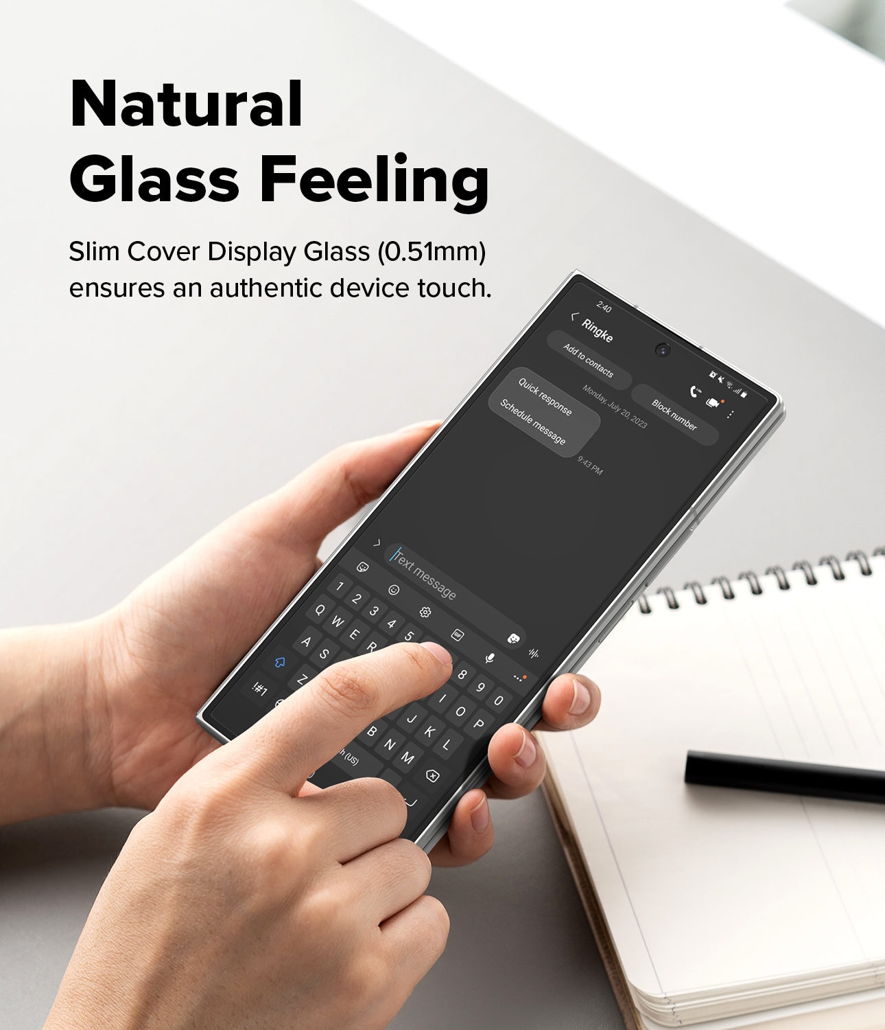 Samsung Galaxy Z Fold 7 Ytre skjermbeskytter i glass med monteringsramme (2-pack)