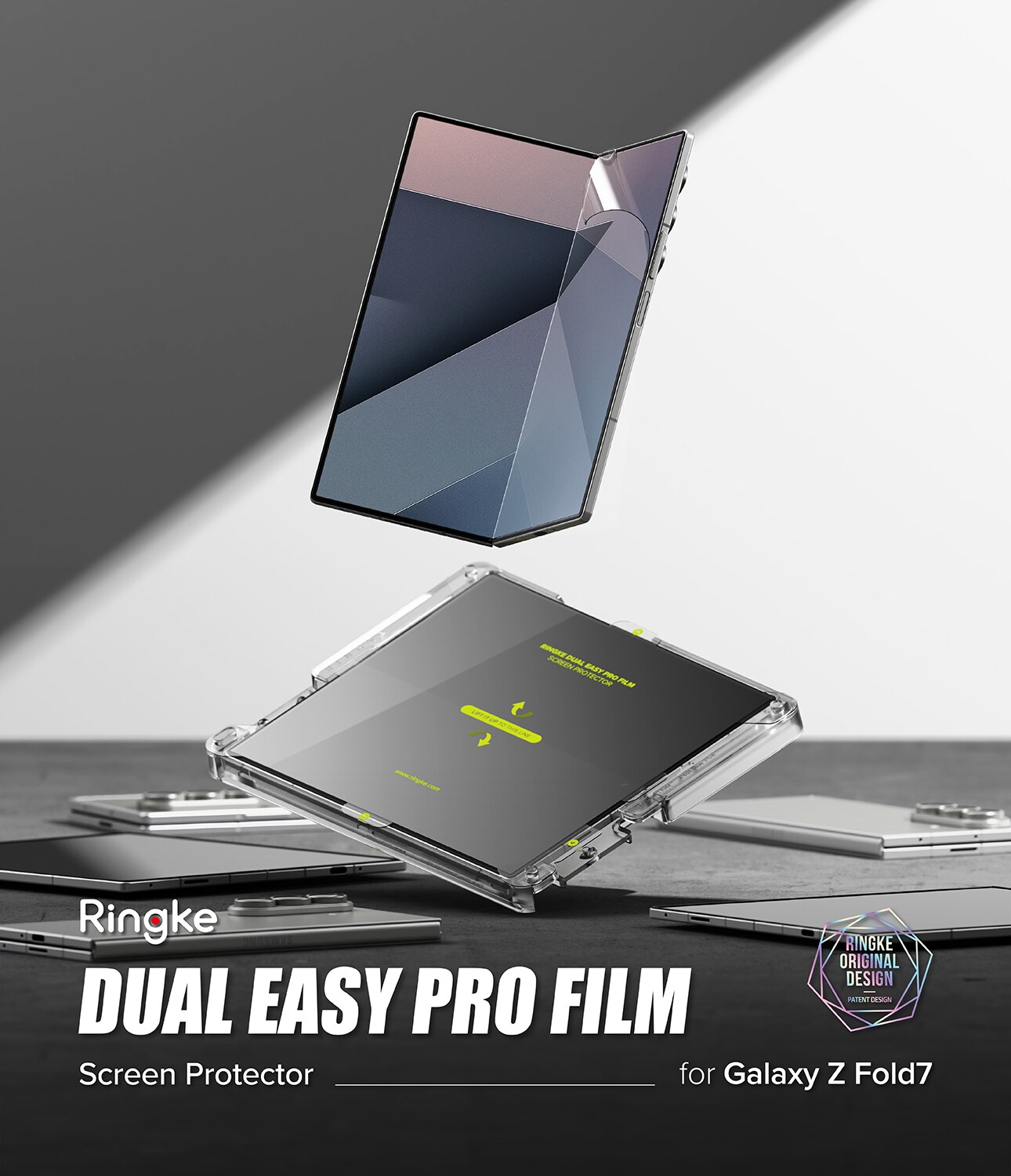 Samsung Galaxy Z Fold 7 Skjermbeskytter beskyttelsesfilm med monteringsramme - Dual Easy (2-pack)
