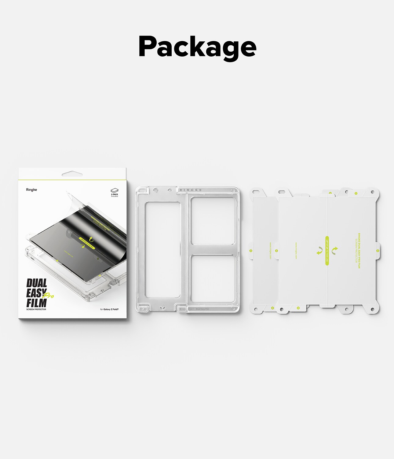 Samsung Galaxy Z Fold 7 Skjermbeskytter beskyttelsesfilm med monteringsramme - Dual Easy (2-pack)