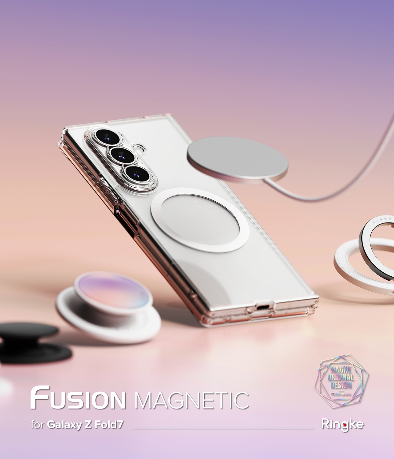 Samsung Galaxy Z Fold 7 Fusion MagSafe Deksel, gjennomsiktig