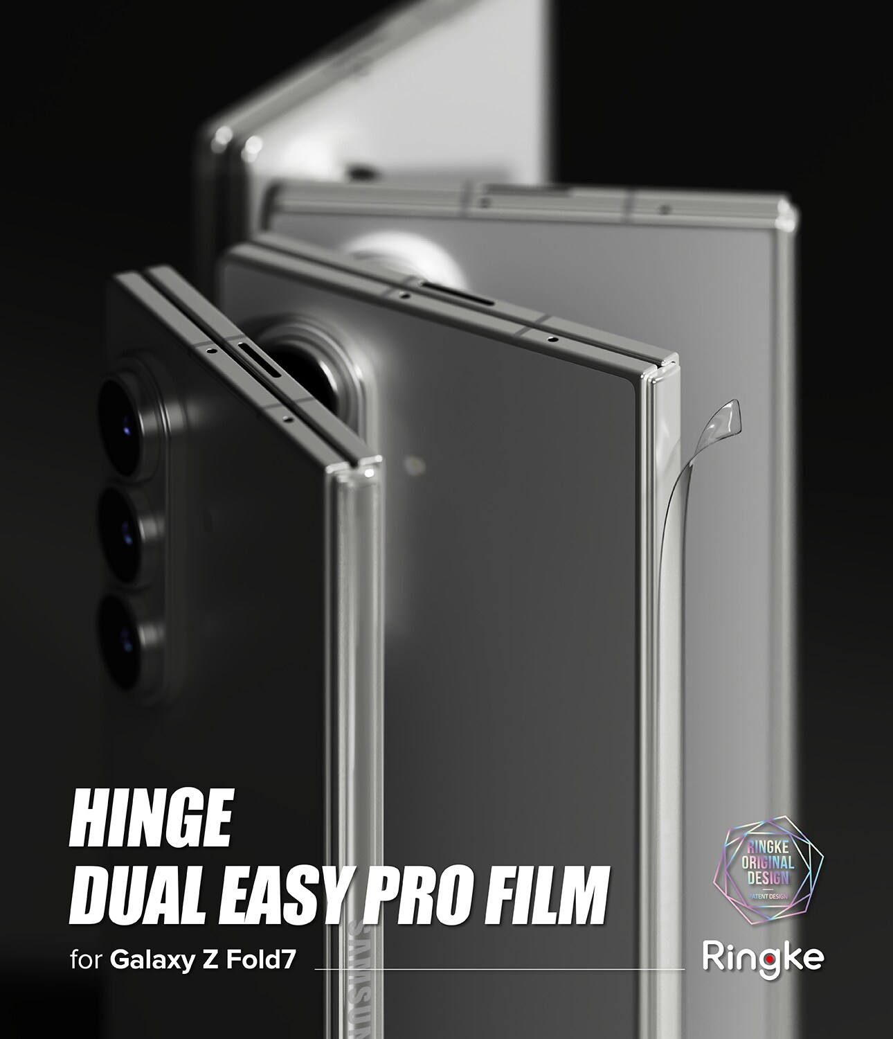 Samsung Galaxy Z Fold 7 Hinge beskyttelsesfilm – Dual Easy (2-pack)