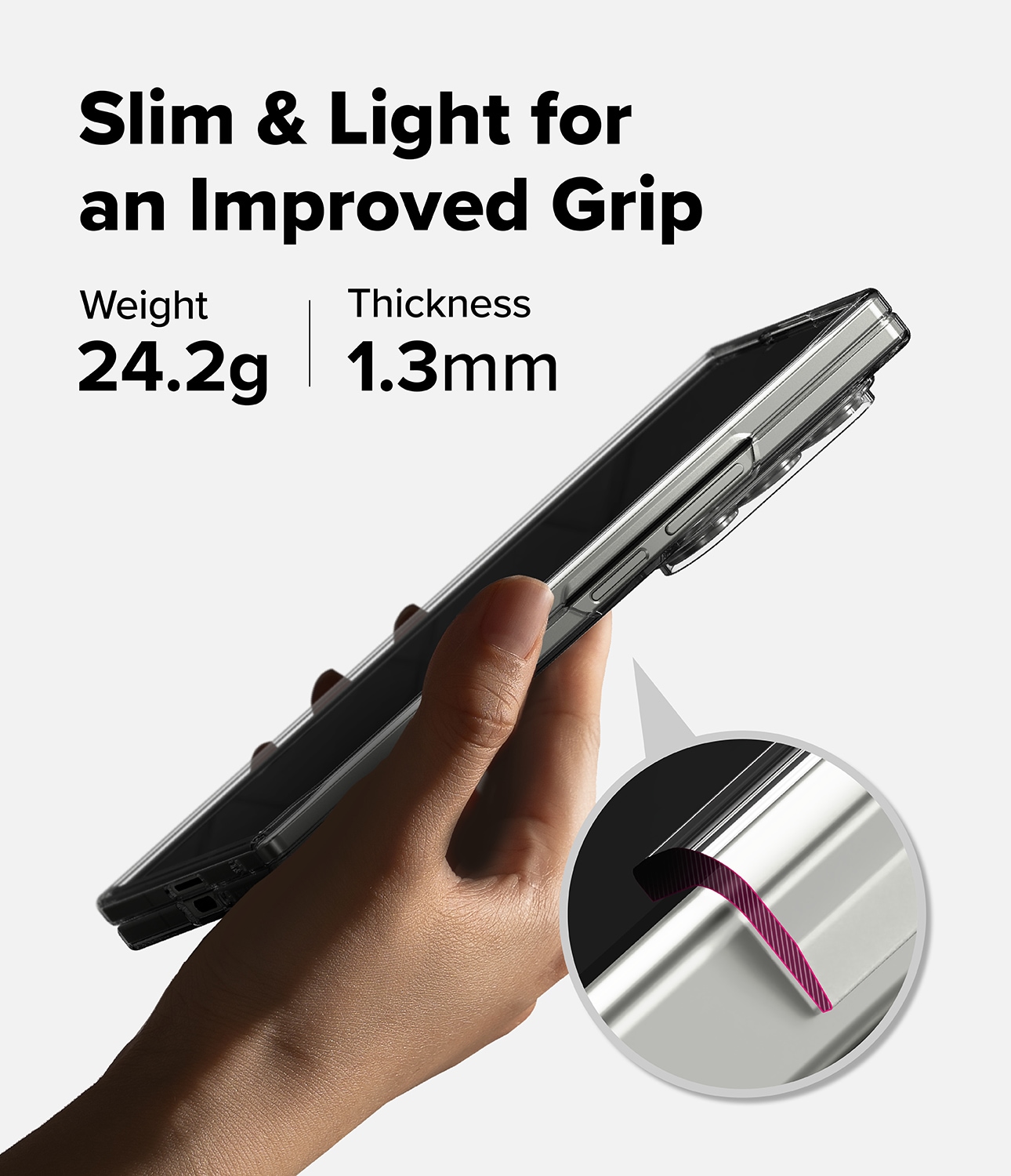 Samsung Galaxy Z Fold 7 Slankt magnetisk deksel, Gjennomsiktig