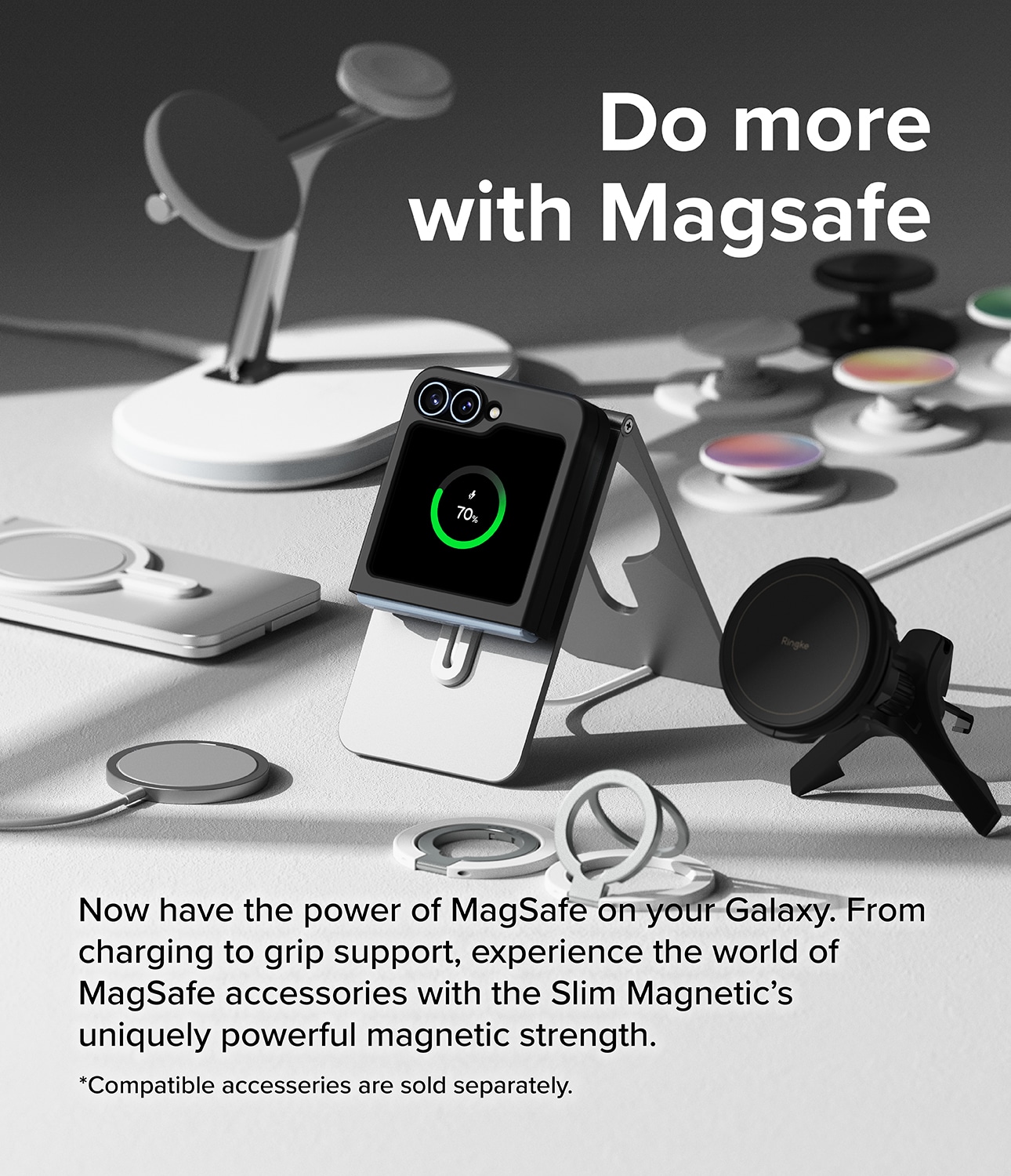 Samsung Galaxy Z Flip 6 Slankt magnetisk deksel, Svart