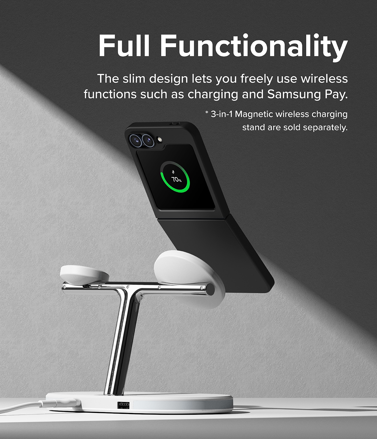 Samsung Galaxy Z Flip 6 Slankt magnetisk deksel, Svart