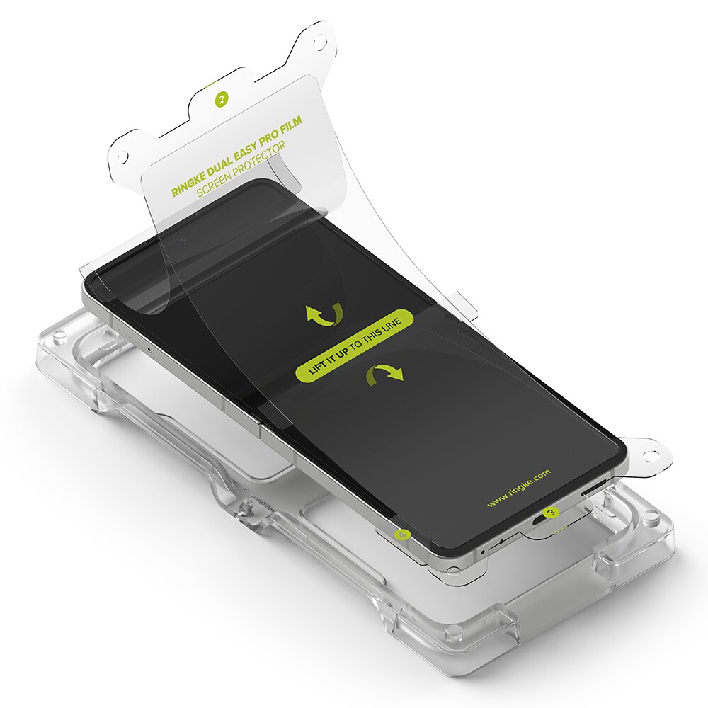 Samsung Galaxy Z Flip 7 Skjermbeskytter beskyttelsesfilm med monteringsramme - Dual Easy (2-pack)