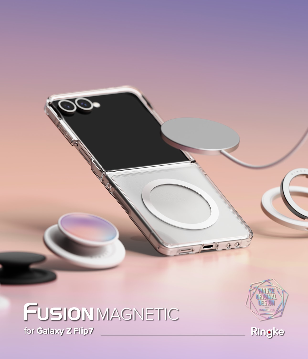 Samsung Galaxy Z Flip 7 Fusion MagSafe Deksel, gjennomsiktig