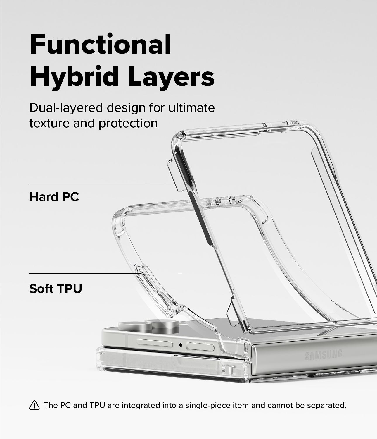 Samsung Galaxy Z Flip 7 Fusion MagSafe Deksel, gjennomsiktig
