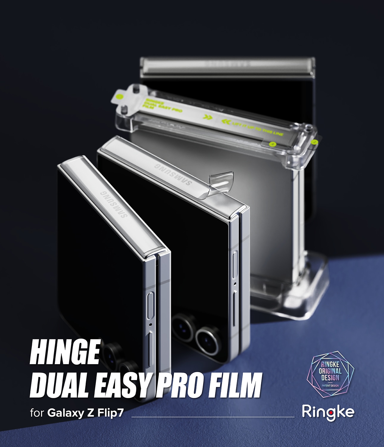 Samsung Galaxy Z Flip 7 Hinge beskyttelsesfilm – Dual Easy (2-pack)