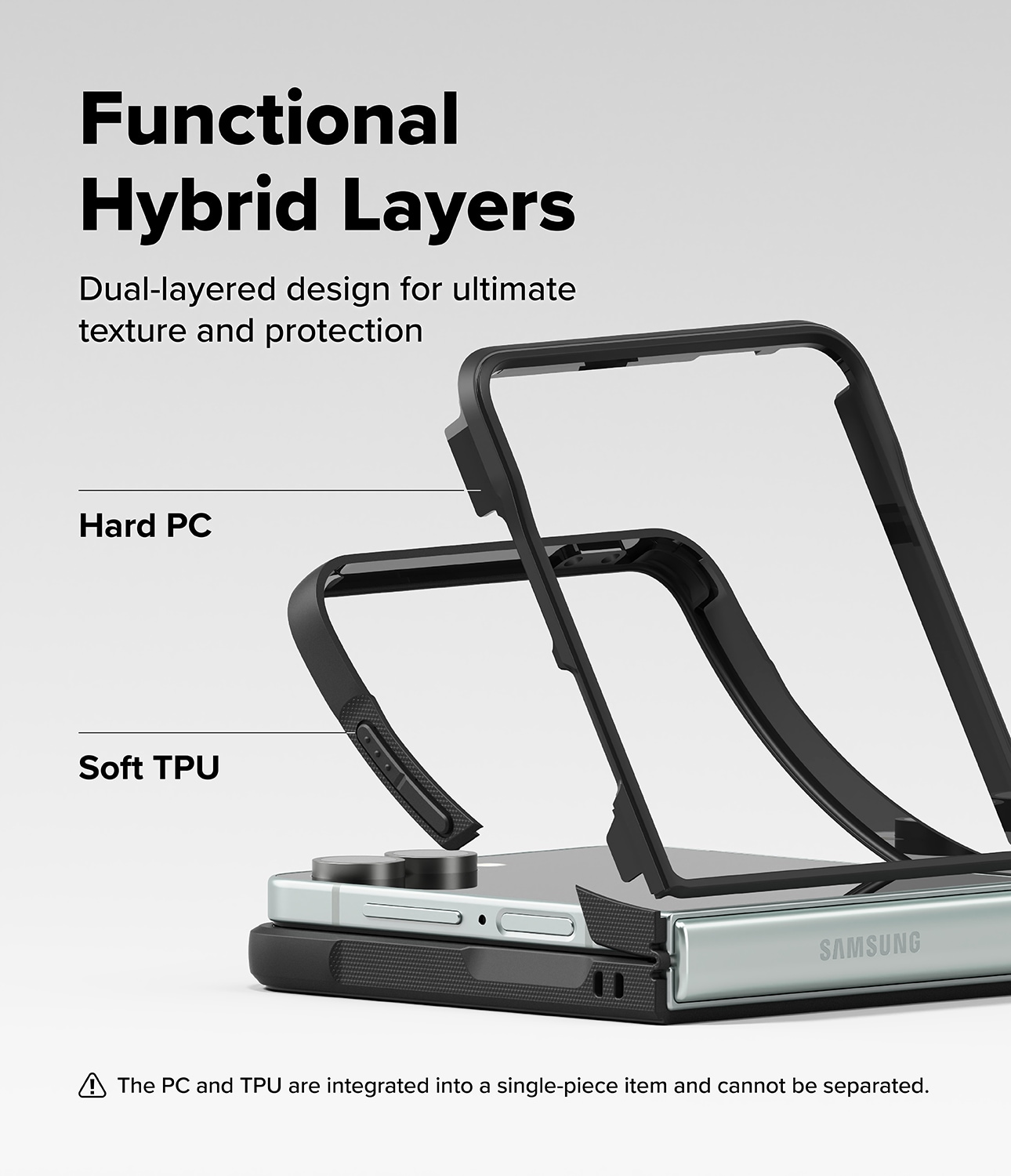 Samsung Galaxy Z Flip 7 Onyx deksel, Black
