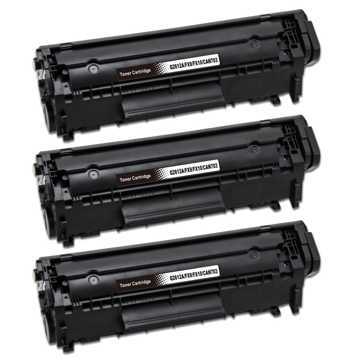 3-pack Kompatibel svart toner - erstatter HP 12A / Q2612A - 2000 sider