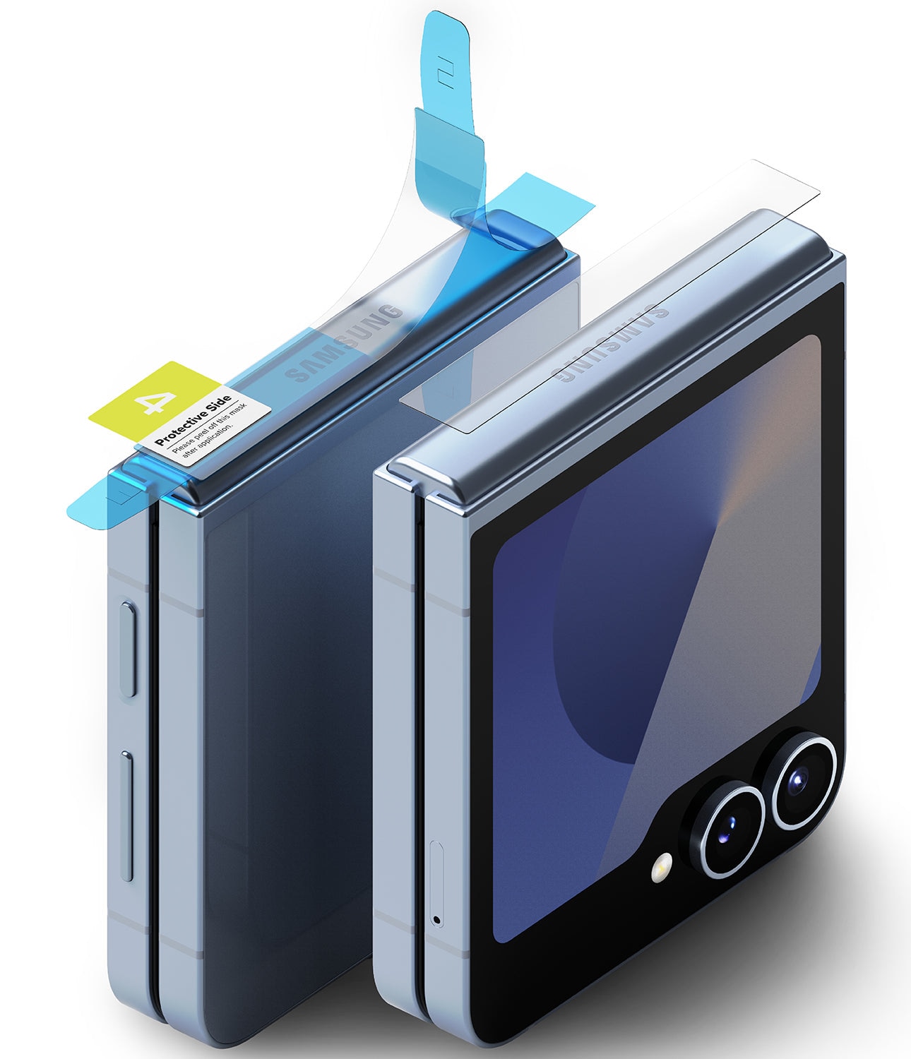 Samsung Galaxy Z Flip 5 Hinge beskyttelsesfilm – Dual Easy (2-pack)