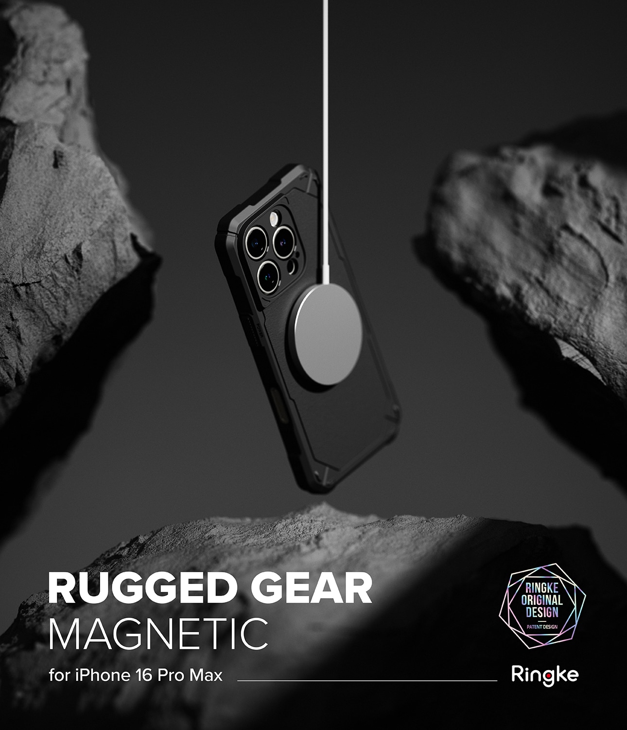 iPhone 16 Pro Max MagSafe Rugged Gear Deksel, Svart