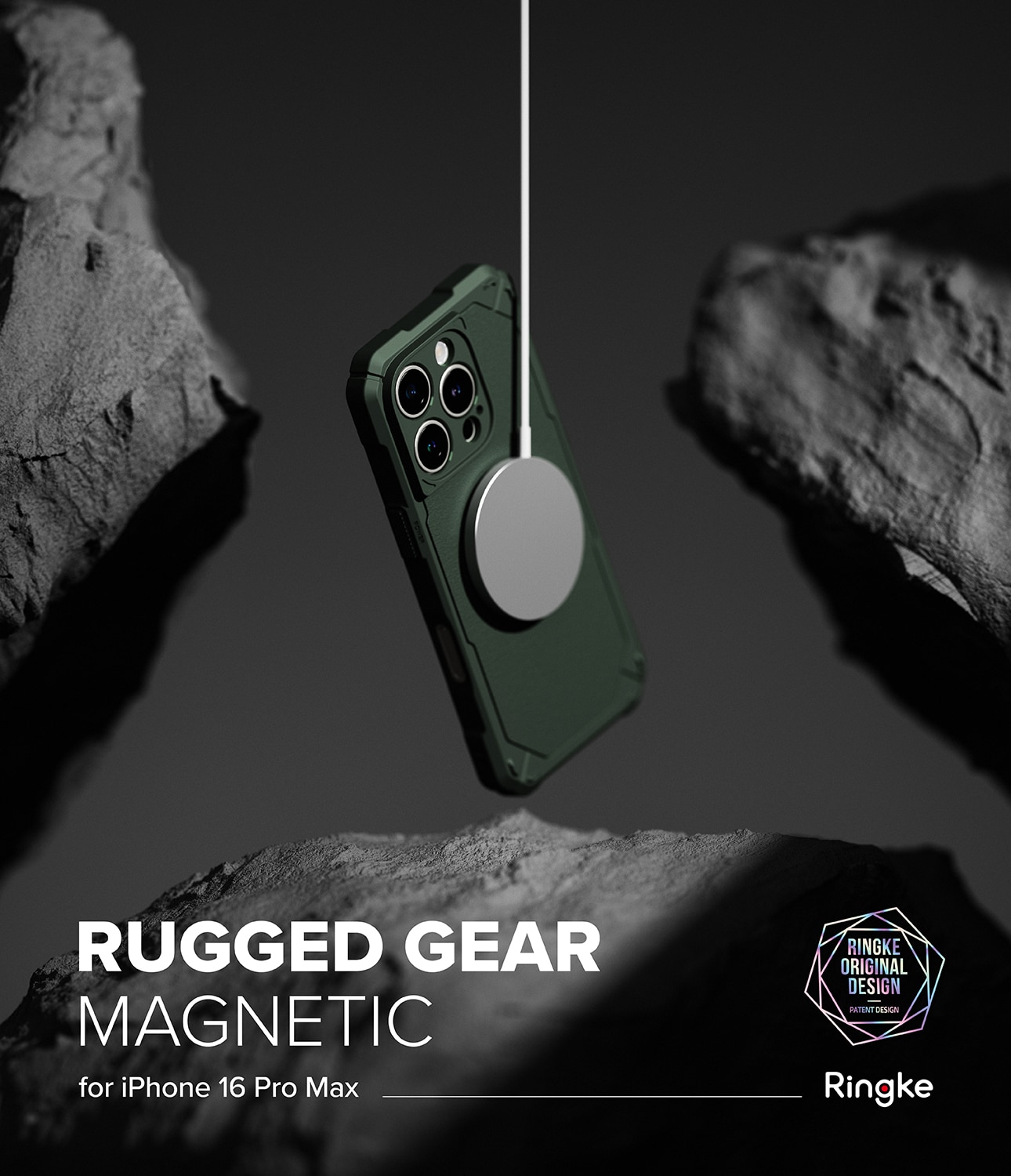 iPhone 16 Pro Max MagSafe Rugged Gear Deksel, Grønn
