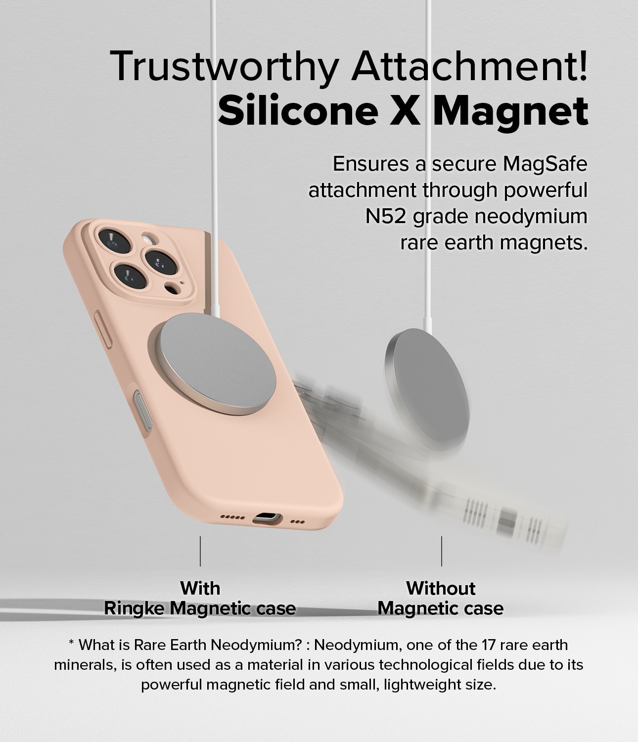 iPhone 16 Pro Max MagSafe silikondeksel, Pink Sand