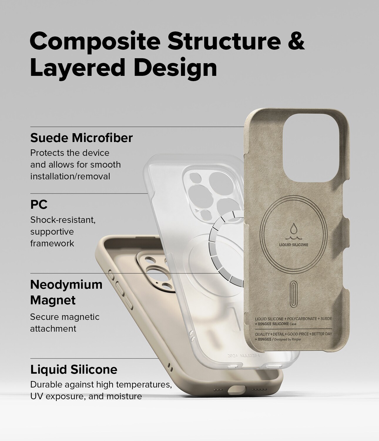 iPhone 16 Pro Max MagSafe silikondeksel, Stone