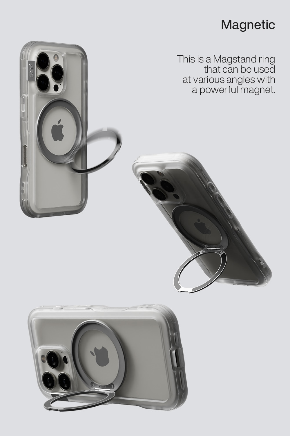 iPhone 16 Pro Arche MagSafe Deksel med stativ Matte Black