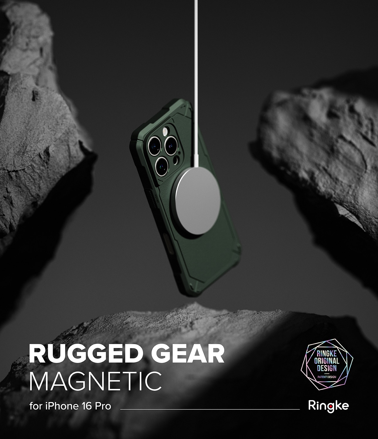 iPhone 16 Pro MagSafe Rugged Gear Deksel, Grønn