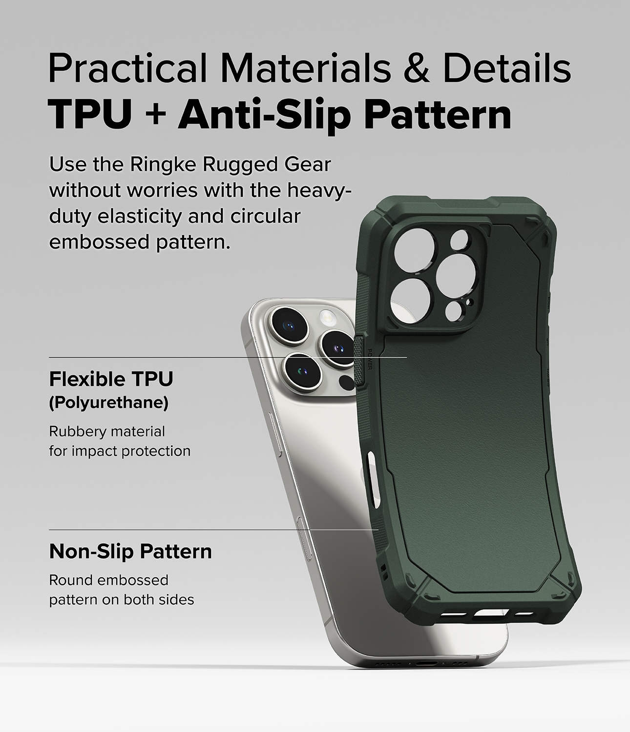 iPhone 16 Pro MagSafe Rugged Gear Deksel, Grønn
