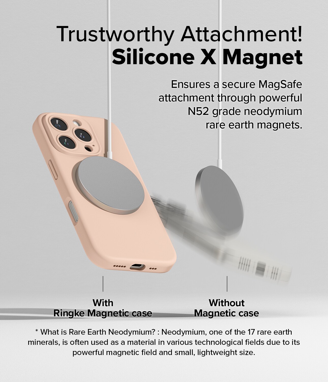 iPhone 16 Pro MagSafe silikondeksel, Pink Sand