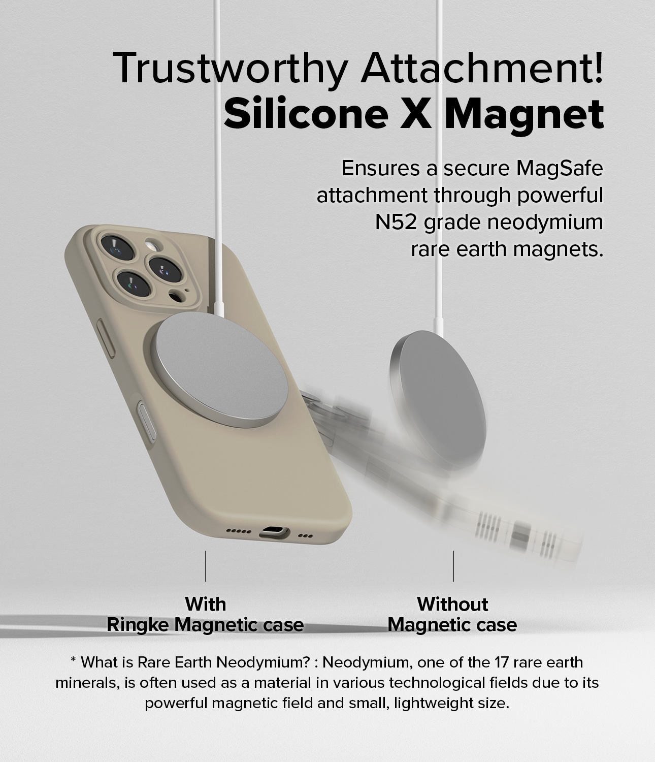iPhone 16 Pro MagSafe silikondeksel, Stone