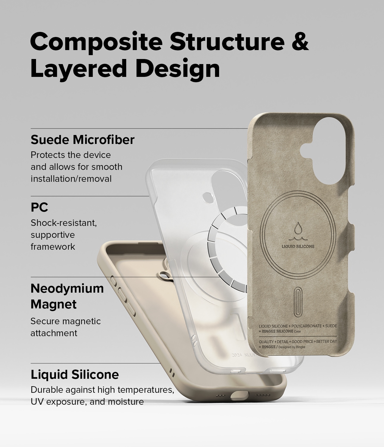 iPhone 16 MagSafe silikondeksel, Stone